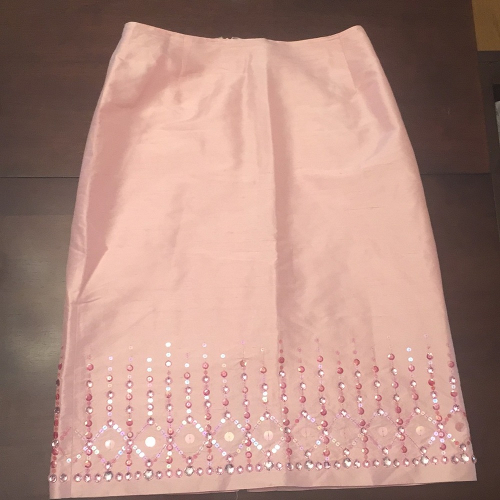 Oscar de la Renta silk pink skirt. Perfect pink.